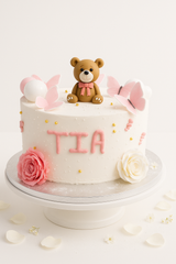 Pink Butterfly Teddy Bear Cake-GI001