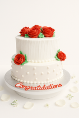 2-Tier Red roses Cake-TR006