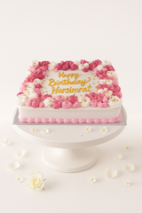 Pink & White Floral Birthday Cake-GI003