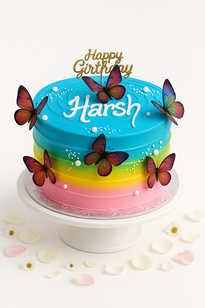 Rainbow butterfly cake-BG019