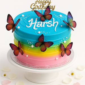 Rainbow butterfly cake-BG019