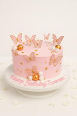 Pink Butterfly Birthday Cake-GI004