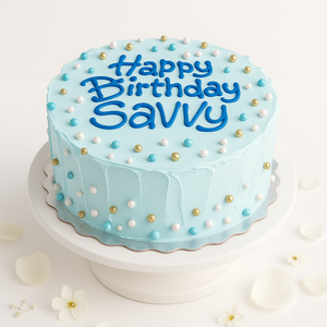 Elegant blue birthday cake-BO022