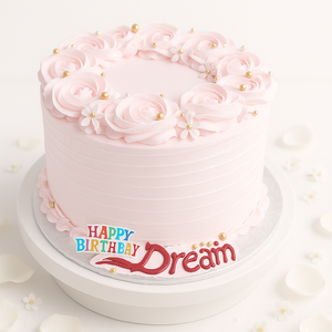 Elegant Pink Birthday Cake-GI043