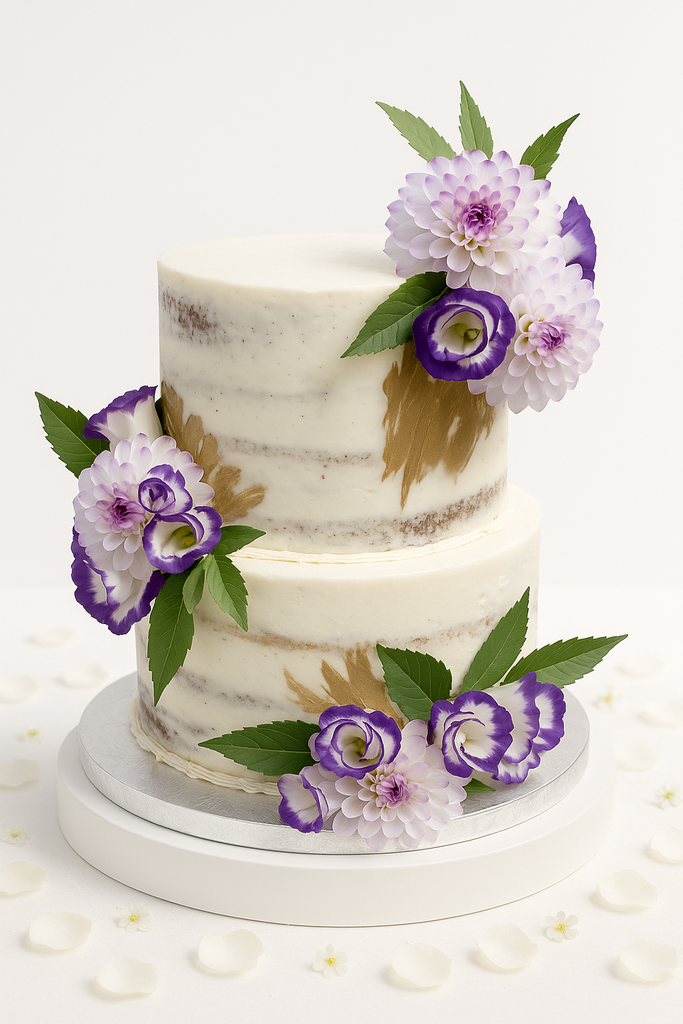 2-Tier Purple Roses Cake-WE008
