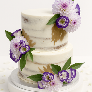 2-Tier Purple Roses Cake-WE008