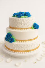 Splast of blue roses wedding cake-WE009