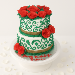 2- Tier gorgeous henna design Cake-TR015