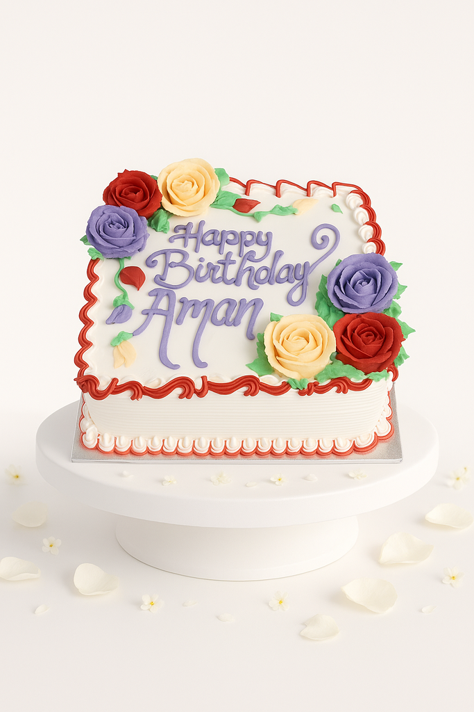 Assorted color roses Cake-BG033