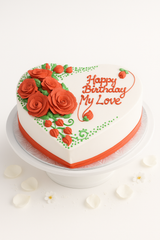 red roses heart cake-BG036