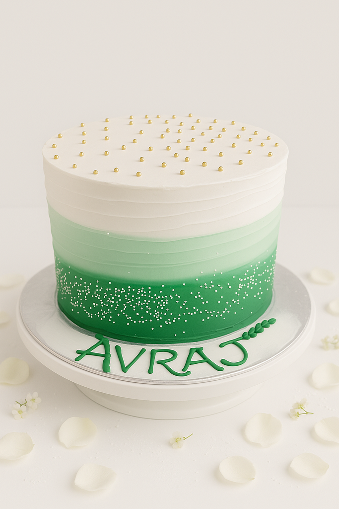 forest green & gold cake-BO037