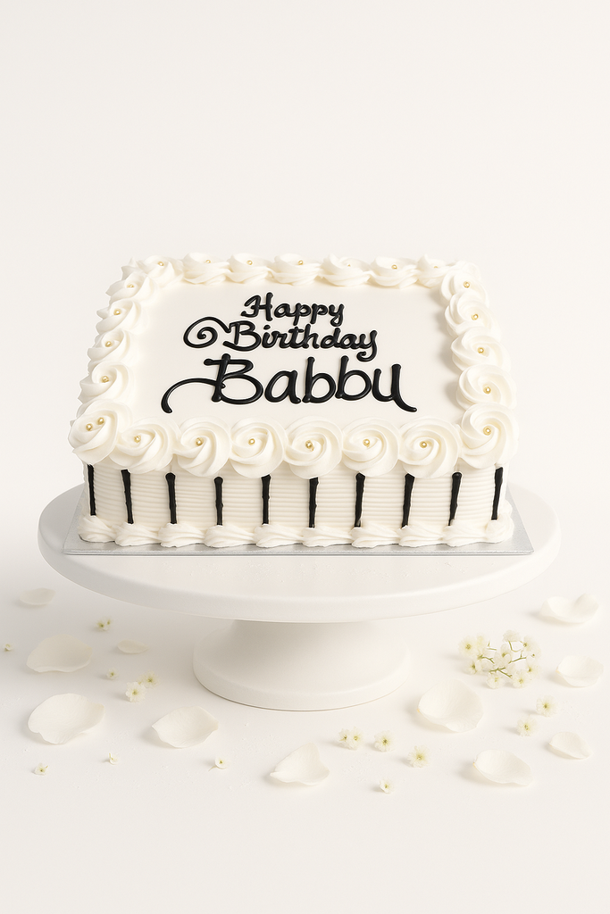white & black cake-BG040