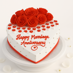 red roses heart diamond design cake-AN009