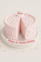 Pink pearl half-birthday cake-HF006