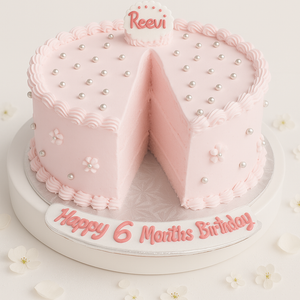 Pink pearl half-birthday cake-HF006