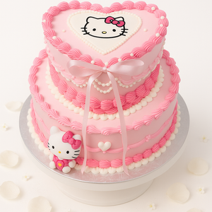 Heart-Shaped Hello Kitty Cake-TR003
