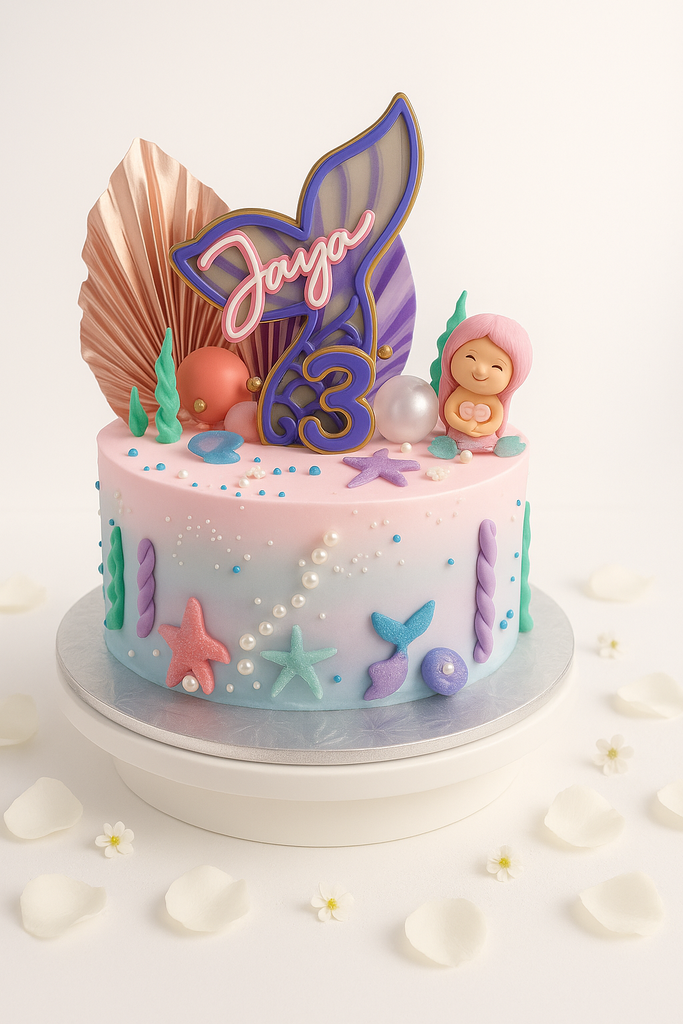 Mermaid Theme Birthday Cake-GI006