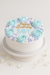 Blue Rosette Star Delight Cake-BG047