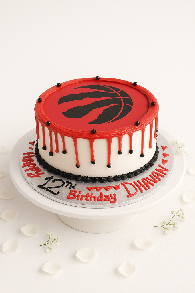 Raptors Red Drip Pride Cake-BO057