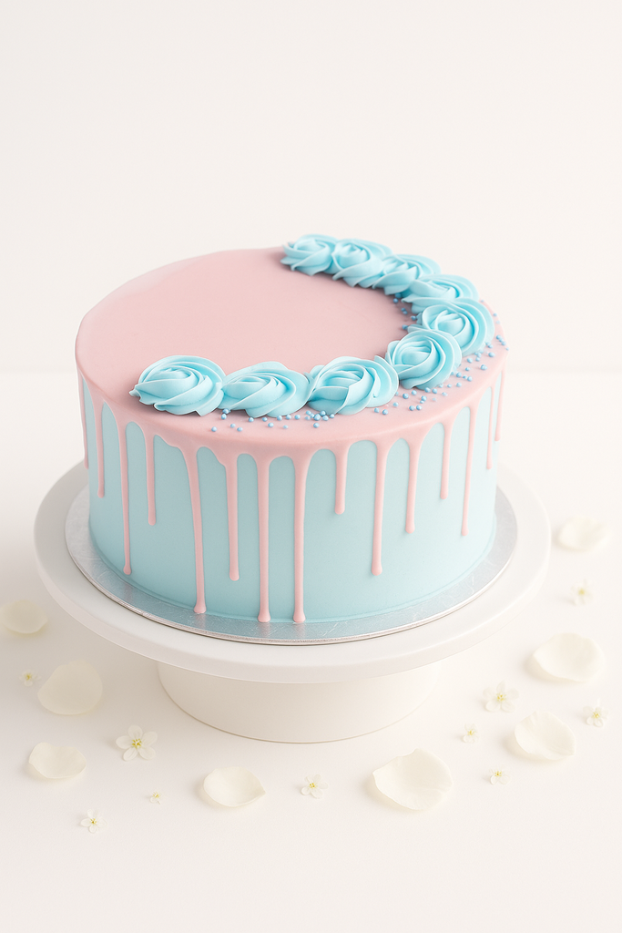 Sweet Blue & Pink Drip Cake-BG050