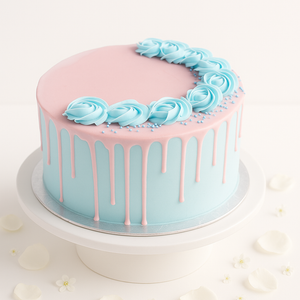 Sweet Blue & Pink Drip Cake-BG050