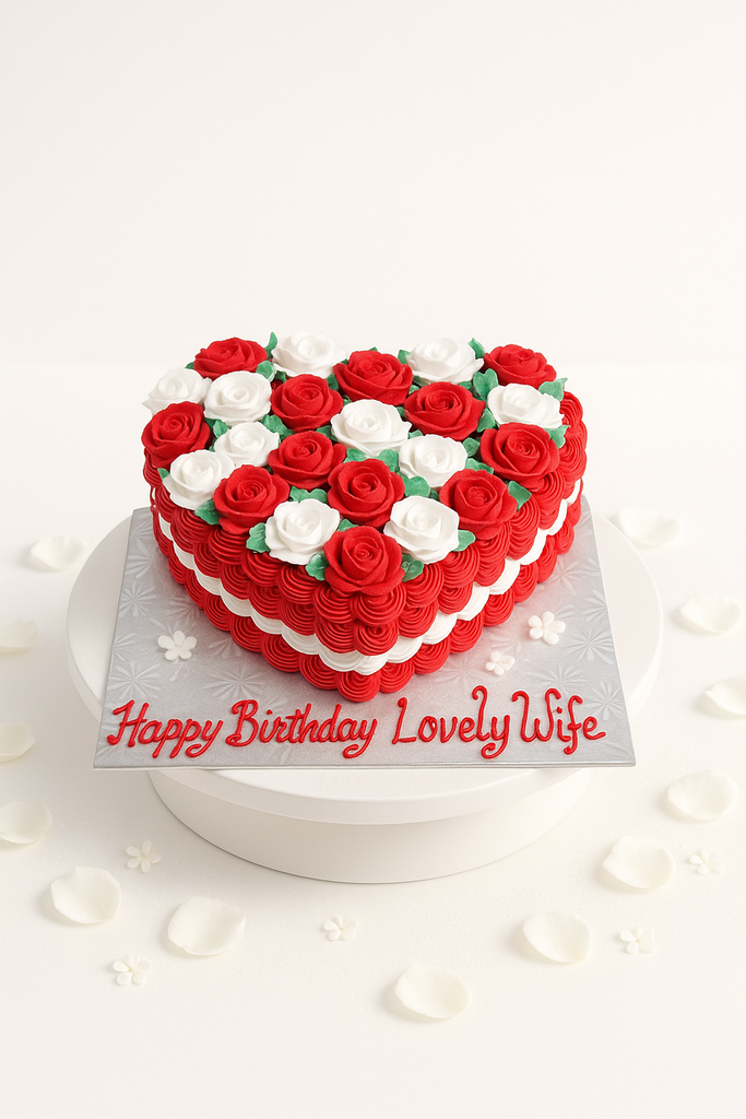 Rosy Heart Delight Cake-BG054