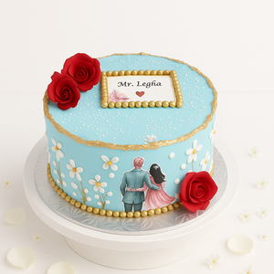 Elegant Love Story Cake-AN013
