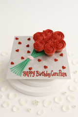 Red Rosette Cupcake Bouquet-BG056