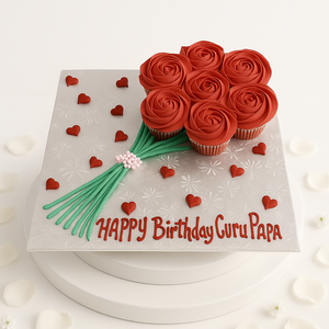 Red Rosette Cupcake Bouquet-BG056