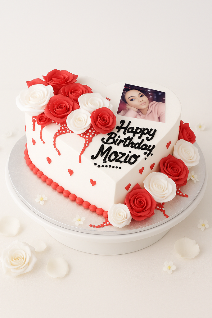 Rosy Memory Heart Cake-BG057