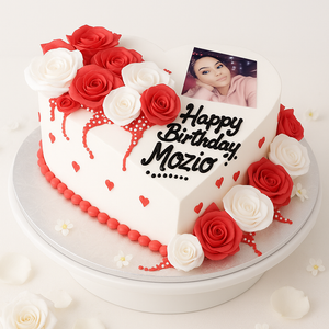 Rosy Memory Heart Cake-BG057