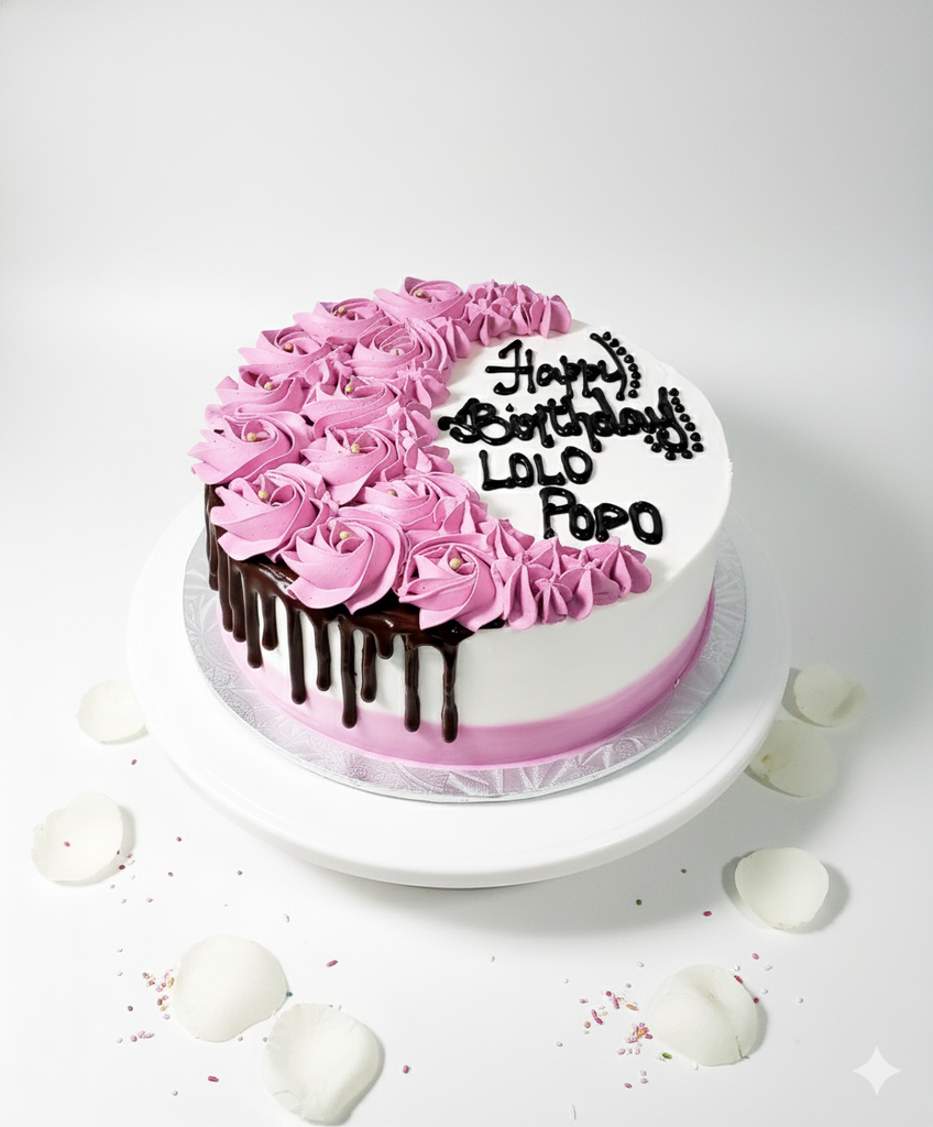 Fuchsia Elegance Drip Cake-BG059