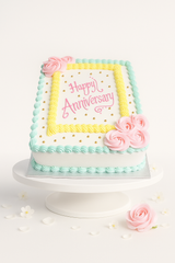 Mint & Blossom Rectangle Cake-BG060