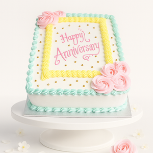 Mint & Blossom Rectangle Cake-BG060