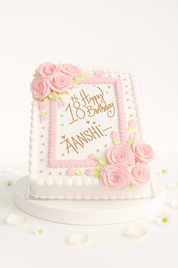 Blush Elegance Rectangle Cake-BG061