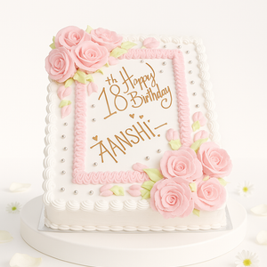 Blush Elegance Rectangle Cake-BG061