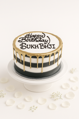 Monochrome Gold Drip Cake-BG062