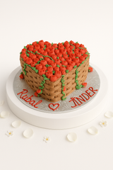 Rosy Basket Heart Cake-AN014