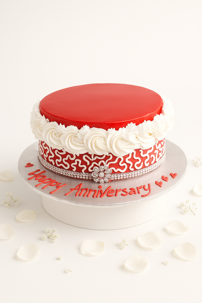 Crimson Lace Elegance Cake-AN015