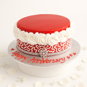 Crimson Lace Elegance Cake-AN015