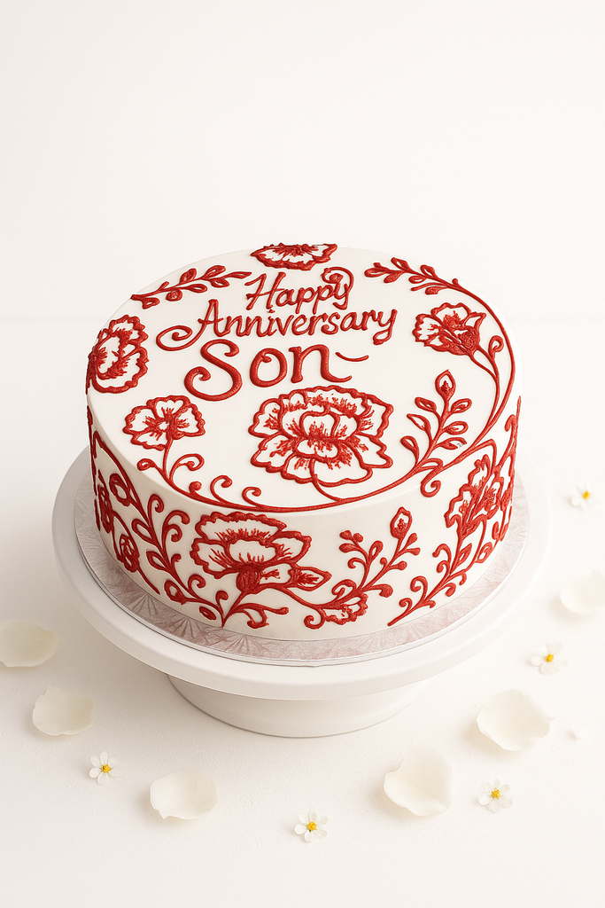 Red Henna Blossom Cake-AN016