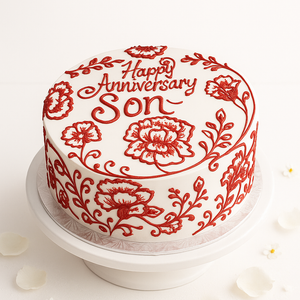 Red Henna Blossom Cake-AN016