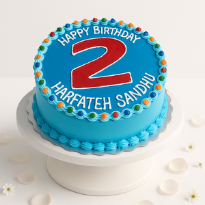 Colorful Blue Birthday Cake-BO064