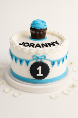 Blue Birthday Cupcake Cake-BO068