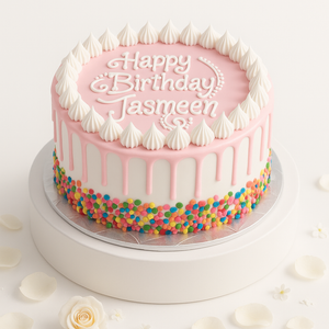 Pink Drizzle Sprinkle Charm Cake-GI076