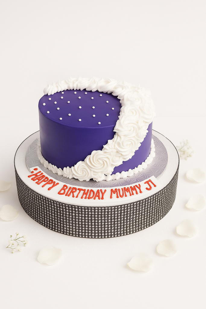 Purple Cascade Rosette Cake-BG063