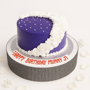 Purple Cascade Rosette Cake-BG063