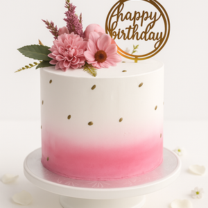 Pink Rose Flower Cake-GI009