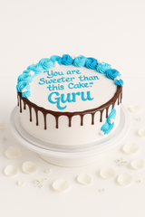 Blue Rosette Drizzle Cascade Cake-BG068