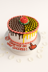 Marble Duo Drip Rose Cake-BG069